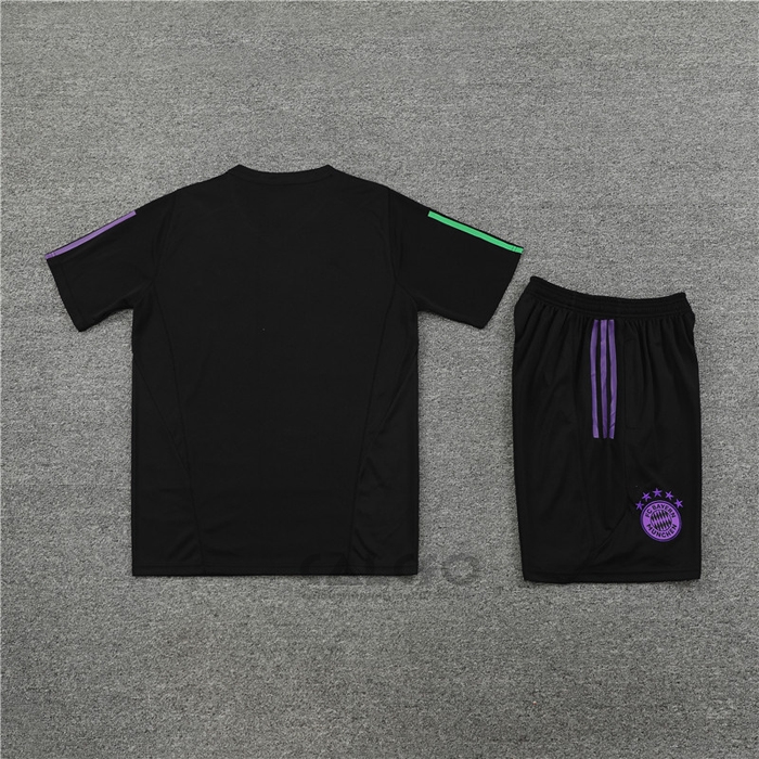 Tuta da Track Bayern Monaco Manica Corta 2023-2024 Nero - Pantaloncini